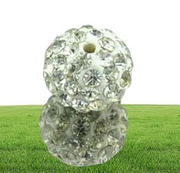 8mm blanc Micro pavé CZ boule Disco cristal cristal perle Bracelet collier perles MJPW entier 5235372