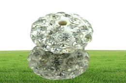 8mm witte Micro Pave CZ Disco Ball Crystal crystal Bead Armband Ketting BeadsMJPW Hele 8828760