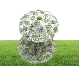 8mm blanc Micro pavé CZ boule Disco cristal cristal perle Bracelet collier perles MJPW entier 7357543