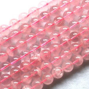 8 mm groothandel natuurlijke madagascar roze kwarts 10-10,5 mm ronde edelsteen steen losse kralen voor het maken van sieraden ontwerp