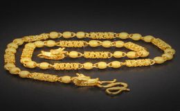 Collana da uomo larga 8 mm, catena di dominazione, oro giallo 18 carati, regalo di gioielli da uomo hip-hop, lunghezza 600 mm7697164