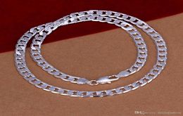 Collier fouets de 8MM de largeur, chaîne épaisse, chaîne gourmette, bijoux style figaro, collier plaqué argent 925, nouveau KASANIER1970825