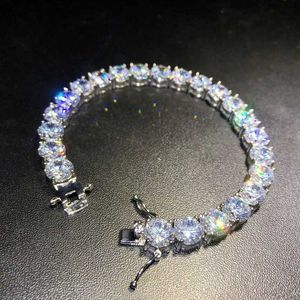 Pulsera de tenis con circonita helada de 8 mm para hombre, joyería de hip hop de alta calidad en oro y plata