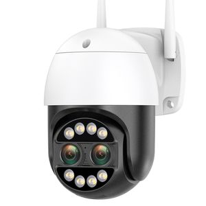 Caméra IP 8MP 4K double objectif 2.8mm + 12mm caméra de vidéosurveillance de sécurité WiFi couleur Vision nocturne 8X Zoom numérique caméra de Surveillance CCTV