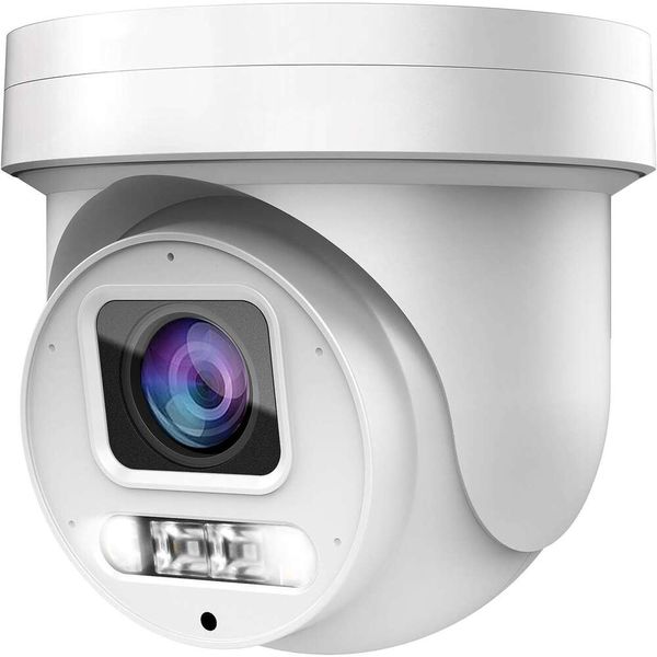 8MP MINI PTZ DOME POE IP CAMERIE avec casserole / inclinaison extérieure, 350 ° Inclinaison, 9,05x Zoom optique, vision nocturne pleine couleur, H.265, IP67, audio bidirectionnel, compatible HikVision compatible