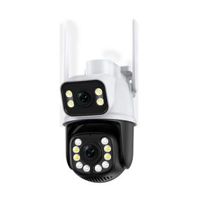 8MP PTZ IP Camera Dual Screen Night Vision Auto Tracking CCTV Wifi Surveillance Cameras Outdoor Security Protection iCSee