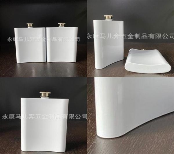 8oz sublimação hip flasks em branco pote de vinho drinkware revestimento branco 304 aço inoxidável Rússia portátil garrafa de água ao ar livre 12 5me 5413160