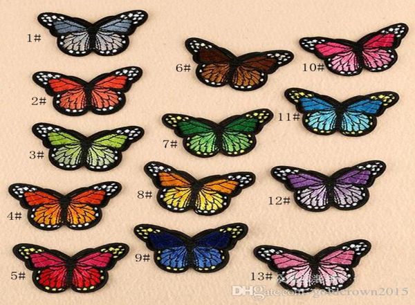 8p20 multicolor 3D hierro bordado en parches apliques de fiesta de Navidad parches de mariposa costura de mariposa para accesor de prendas de prenda6333540