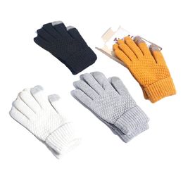 8 paires Jacquard tricoté écran tactile hommes femmes hiver en peluche épais gants chauds