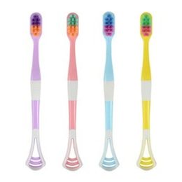 Cebrillante de dientes de bambú ecológico de 8pc Estado oral biodegradable de plástico Oral Adultos Adultos de cepillo de muelas Manejo de bambú de cuidados orales