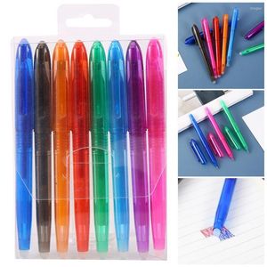 8 pièces 0.5mm stylo Gel séchage rapide poignée confortable écriture multicolore étudiant dessin effaçable fournitures scolaires