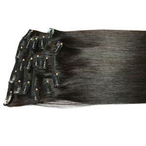 8 stks 120 gram europees haar machine gemaakt remy steil natuurlijke kleur clip in hair extensions menselijk haarstukken 1226 inch gratis dhl