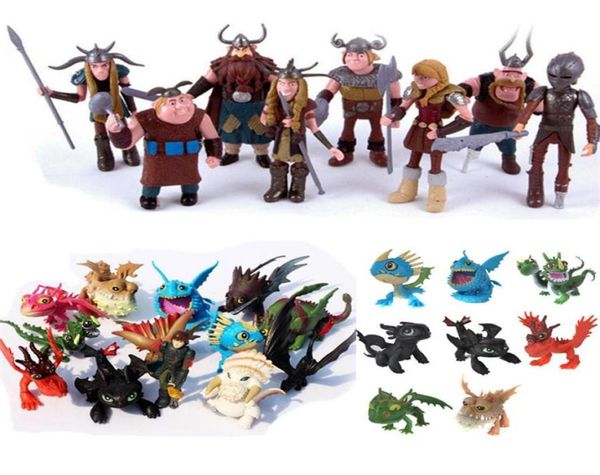 8pcs 13pcs Cómo entrenar a su dragón 2 noches Fury sin dientes PVC Figuras de acción de dibujos animados Figuras de anime muñecas Toy de niños Y4326573