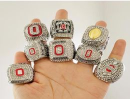 8pcs 2002 2008 2009 2014 2015 2017 Ohio State Buckeyes National Team's Ring Set met houten box souvenir Men 1777966