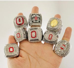 8PCS 2002 2008 2009 2014 2015 2017 Ohio State Buckeyes National Team's Ring Set met houten box souvenir Men 3355813