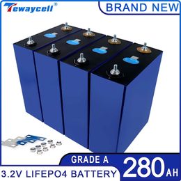 8pcs 3.2V 280AH LIFEPO4 Oplaadbare batterijpakket Grade A NIEUW LITHIUM IJzerfosfaat Prismatische Power Solar Cellen RV -auto -omvormer