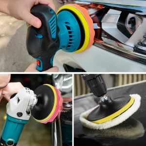 8 stks 5/6/7 inch auto polijstkussen kit automatisch bufferen met wax spons car polisher booradapter verwijdert krassen schoonmaakgereedschap