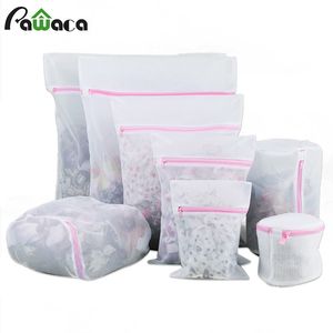 8 stks 6 stks Mesh Wasserij Tassen Duurzaam Mesh Net Wash Bag Pouch Wasmachine Tas voor Delicates Blouse Bra Socks Ondergoed Kleding 201021