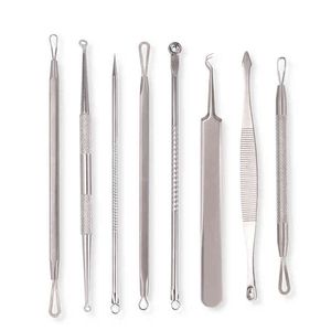 8pcs Acne Blackhead Pimple Blemish Removal Naaldset Acne Extractor Tweezers knijpen Tools Pore Cleaning Skin Care Kit 220514