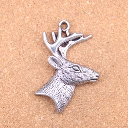 8 stks Antiek Zilver Brons Geplated Deer Hoofd Charms Hanger DIY Ketting Armband Bangle Bevindingen 60 * 45mm