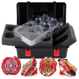 Giroscopio Beybleyd Burst de 8 Uds con caja de transporte, Kit de Spinner Bey Blade Burst de aleación con mango, lanzador bidireccional, Spinner de batalla