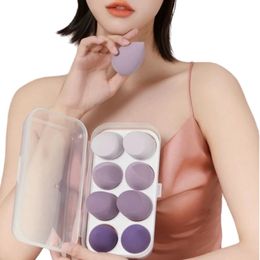 8 unids/caja esponja de maquillaje utilizable seca y húmeda licuadora huevo de belleza base cosmética en polvo Puffs mujeres herramientas de maquillaje 240301