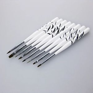 8 -stkborstels ingesteld voor Nail Art Painting Stip Design Manicure Nail Brush Kit Pen Tool Opbergdoos Standmake -upaccessoires