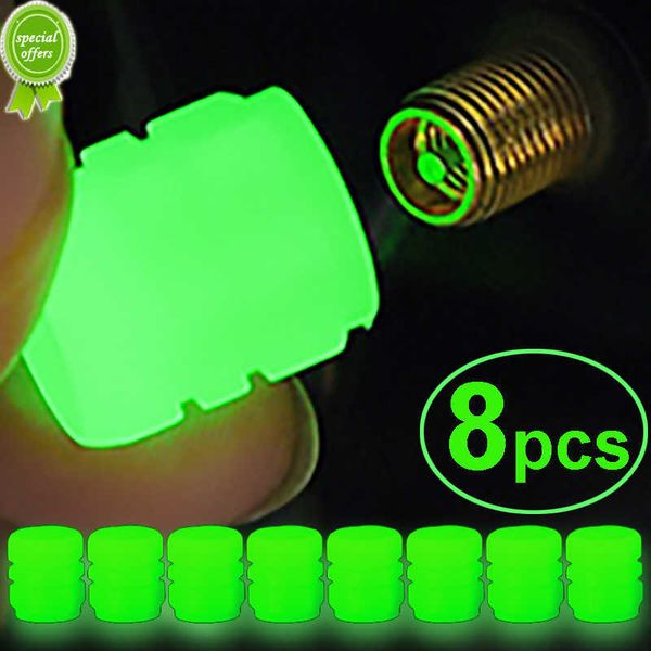 8 pièces voiture lumineux pneu Valve bouchons Fluorescent nuit brillant moto vélo vélo roue pneu moyeu Valve tige bouchons décor 1/4 pièces