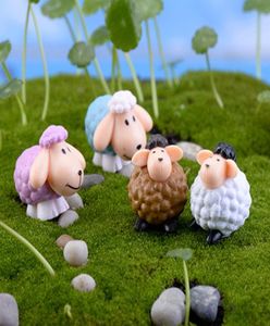 8pcs dessin animé mouton terrarium miniatures fée jardin fleur de fleur de fleur statue bononsaï artisanat gnome zakka poupée maison accessoires 4674627