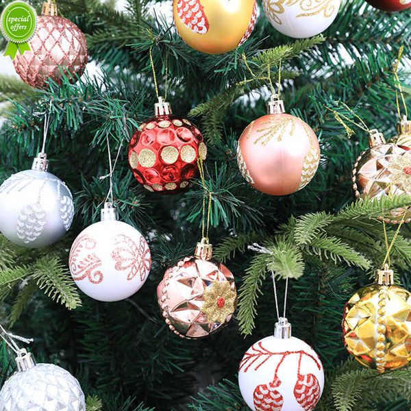 Bolas de árbol de Navidad de 8 Uds., adorno de bola colgante para árbol de Navidad, decoración festiva para fiesta en casa DIY, regalo de Año Nuevo, suministros de Navidad