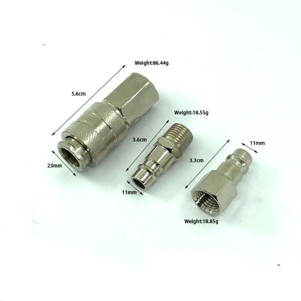 8pcs Estilo europeo 1/4'''npt acoplamiento rápido kit de conector masculino y femenino acoplador de manguera de aire accesorio neumático