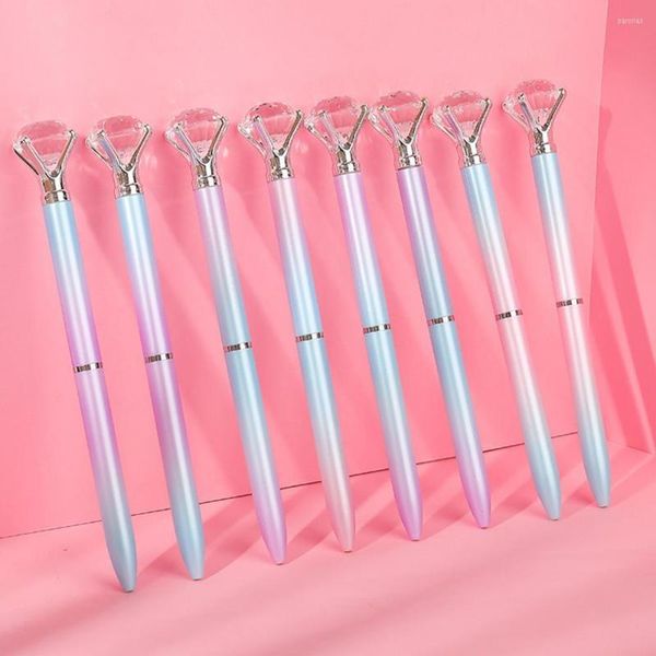 8 Pcs Faux Cristal Stylo Rotatif Core Out Conception Intégrée Prendre Des Notes Brillant À La Recherche Gel Signature École Accessoire