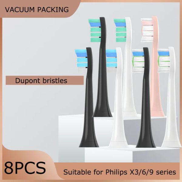 8pcs pour Philips HX3 / 6/9 Brosseurs de dents de remplacement têtes de brosse à dents électriques sonicare