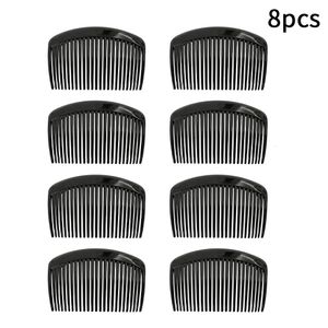 8pcs Twist français 23 dents pour les femmes Gift Noir Plastic Styling Tool accessoires Coiffure Coiffure Pobie DIY Clip léger portable 240327