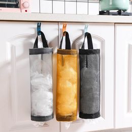 8-stks hangende vuilniszak dispenser organisatie sets opbergzak keuken muur vuilniszak dispenser muur gemonteerde boodschappentas houder nylon home accessoire organizer