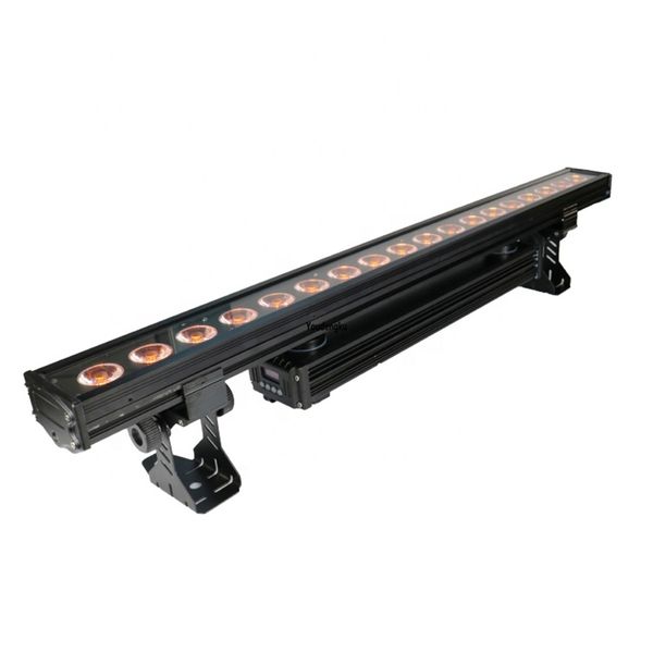 8 pièces led rondelle murale sans fil étanche 18*18W RGBWA UV 6in1 IP65 batterie télécommande extérieure linéaire Led mur rondelle lumière