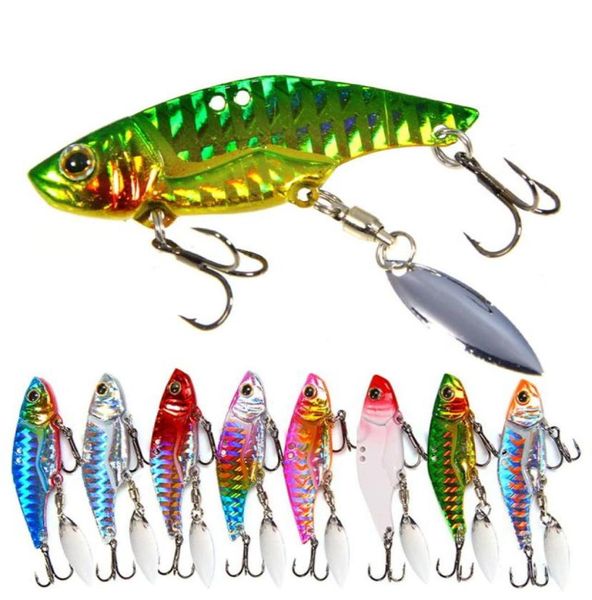 8pcs lot 5cm 12g Bionic Fishing Lure Lure Ensemble de pêche fraîche Trout Bass Bass dur Bait Artificial Wobblers Metal Lure Vib Spinner Sequin4775745