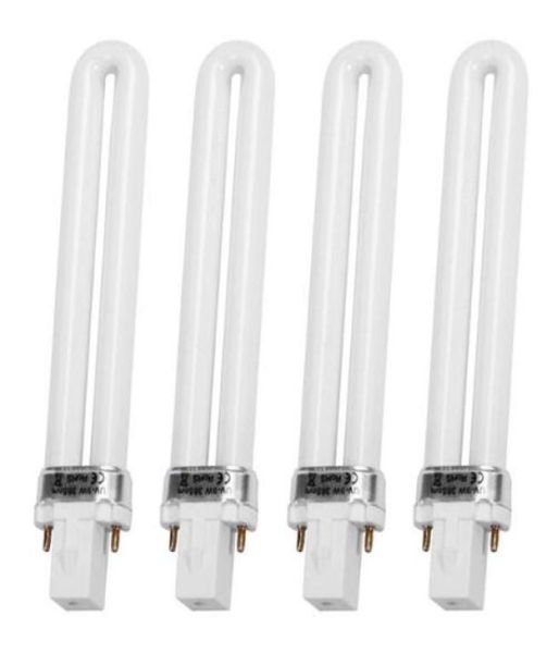 8pcs / lot 9W lampe UV lumière pour sèche-ongles lampe de polymérisation remplacement lampe en forme de U ampoule tube fournitures d'art des ongles manucure2913089