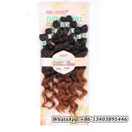 8pcs lot brésilien Brésilien Loose Deep Wave Synthétique Fibre Hair Extension 1420quot Coiffes bouclées en vrac Tourne dyable Ombre T1B30 WA5128018