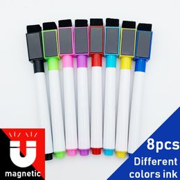 8 -stcs/veel kleurrijke zwarte school klaslokaal benodigdheden magnetische whiteboard pen markers droge gum pagina's kinderen tekenpen