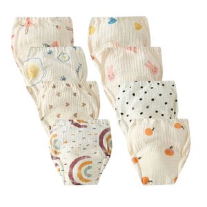8 pcs/lot réutilisable bébé pantalons d'entraînement infantile couche à langer sous-vêtements lavable couche-culotte en tissu Panites couches enfants 240119