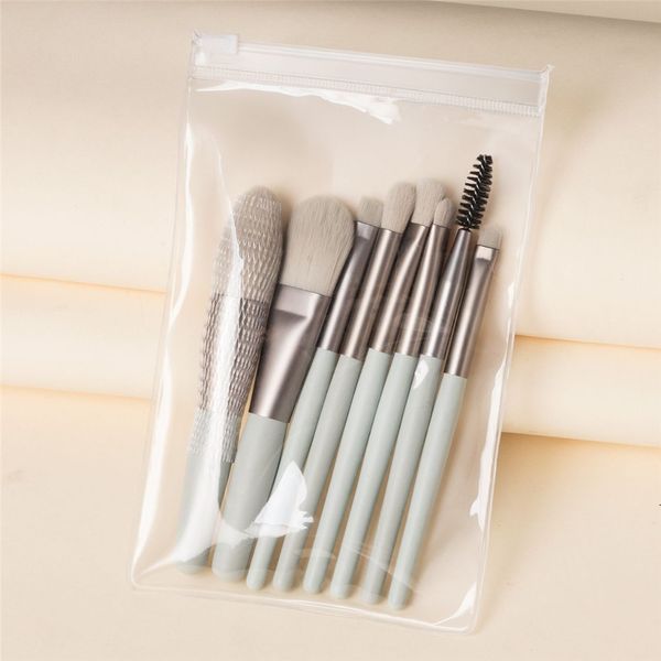 Kits de pinceaux de maquillage, 8 pièces, manche en bois, fard à paupières, sourcils, fond de teint, blush, poudre libre, lèvres, visage, pour utilisateur de première année, MP054