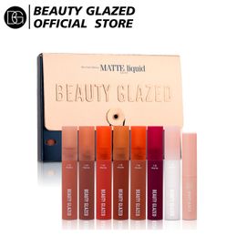 8 stks matte lippenstiftsets fluweel lipglosses set hydraterende pluimkit gladde volle lippen glanzen voor vrouwen