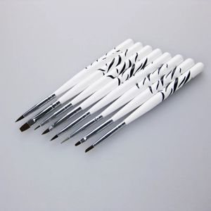 8pcs Nail Art Brush Zebra Patroon nagelborstel voor UV -gel schilderen Tekening Liner Pen Pen Manicure Nagelsborstels Strepen Lijnen Borstel