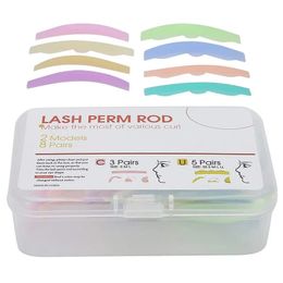 8 pcs Nouveaux coussins de levage de cils kit perm kit silicone œil curler tiges outils de recyclage des tiges de cils Shield 3D Levage de cils