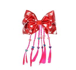 8 pièces nouvelles filles 7 pouces Bowknot pince à cheveux élastique cheveux corde tresses pour Valentine039s jour cheveux accessoires perruque queue de cheval enfants 23834046137