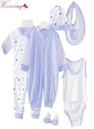 8 stuks pasgeboren babykleding set trainingspak babyjongenskleding kinderen stoffen pak pasgeboren peuter meisje jongen babykleding sets 210422110689