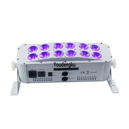 8 pièces par batterie led wifi dmx scène 12x18 rgbwa uv 6in1 sans fil mince mur rondelle led 18w disco lumières fête pour la maison