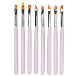 8 stks / set Acryl Painting Brush Tekening UV Gel Bloem Gradiënt Pen Nail Art Tool