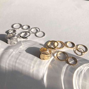 8 pièces/ensemble mode Punk minimaliste Midi rond torsion anneau ensemble pour femmes bohême Vintage métal Knuckle bagues bijoux G1125